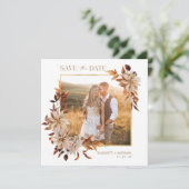 Elegante herfst foto save the date (Staand voorkant)