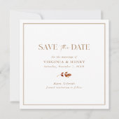 Elegante herfst foto save the date (Achterkant)