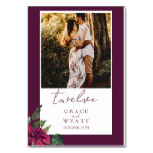 Elegante Herfst Foto Trouwtafel Nummer Kaarten (Achterkant)