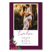 Elegante Herfst Foto Trouwtafel Nummer Kaarten (Voorkant)