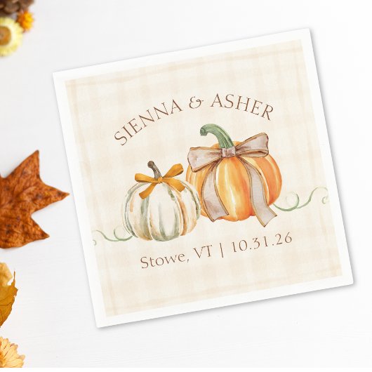 Elegante herfst gepersonaliseerde rustieke herfst  servet