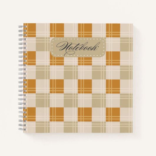 Elegante herfst geruite notebook cozy geruit patro notitieboek (Voorkant)