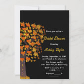 Elegante Herfst Gesneden Boom Zwart Wit Vrijgezell Kaart (Voorkant)