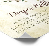 Elegante Herfst Gouden Bloem | Pompoen luier Raffl Poster (Hoek)