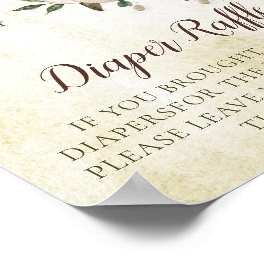 Elegante Herfst Gouden Bloem | Pompoen luier Raffl Poster (Hoek)