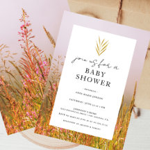 Elegante herfst gras weide baby shower