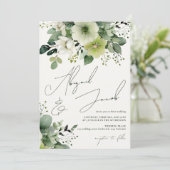 Elegante Herfst groen Bloemen Alles in één bruilof Kaart (Staand voorkant)