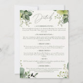 Elegante Herfst groen Bloemen Alles in één bruilof Kaart (Achterkant)