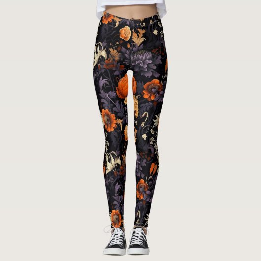 Elegante Herfst Halloween Botanische Leggings (Voorkant)