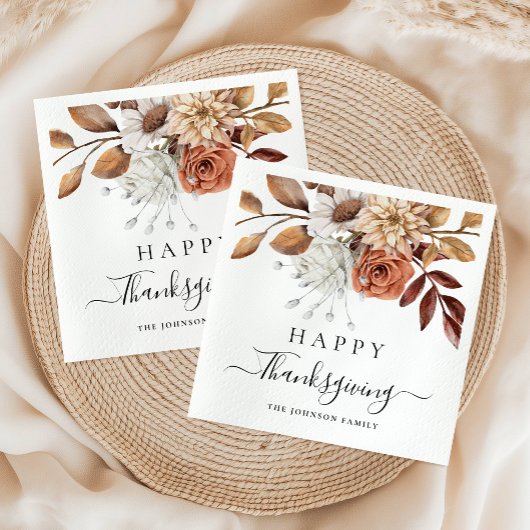 Elegante Herfst Happy Thanksgiving Servet