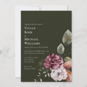 Elegante Herfst herfst alles in één bordeaux bruil Kaart (Voorkant)