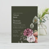 Elegante Herfst herfst alles in één bordeaux bruil Kaart (Staand voorkant)