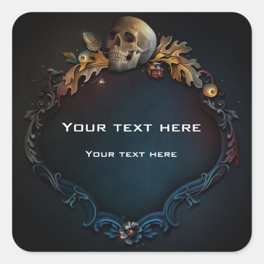 Elegante herfst Herfst betoverde magische Hallowee Vierkante Sticker (Voorkant)