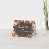 Elegante Herfst Herfst Bloemen Dank u Bedankkaart (Voorkant)