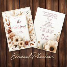 Elegante Herfst Herfst Bloemen Huwelijksuitnodigin