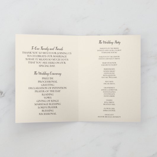 Elegante herfst Herfst bloemenbruiloft ceremonie Programma (Binnen)