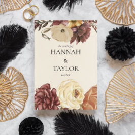 Elegante herfst Herfst bloemenbruiloft ceremonie Programma