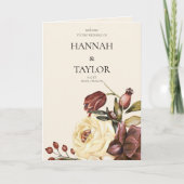 Elegante herfst Herfst bloemenbruiloft ceremonie Programma (Voorkant)