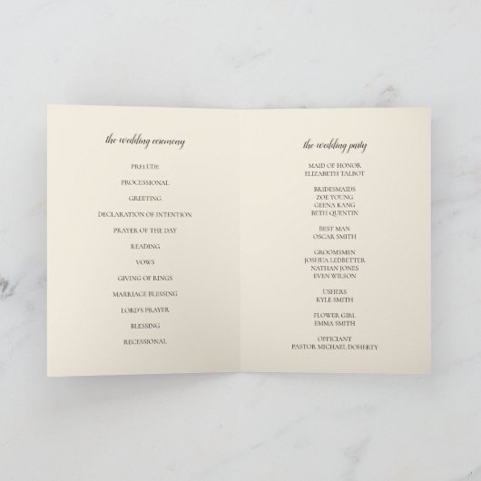 Elegante herfst Herfst bloemenbruiloft ceremonie Programma (Binnen)