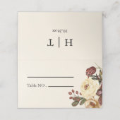 Elegante herfst Herfst bloemenbruiloft plaats kaar Plaatskaartje (Buitenkant ongevouwen)