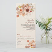 Elegante herfst Herfst bloemenbruiloft Waterverf Kaart (Staand voorkant)