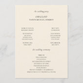 Elegante herfst Herfst bloemenklep bruiloft progra Programmakaart (Achterkant)