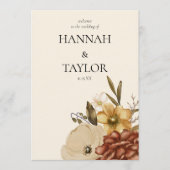 Elegante herfst Herfst bloemenklep bruiloft progra Programmakaart (Voorkant)