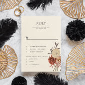 Elegante herfst Herfst Floral bruiloft RSVP Reagee Kaart
