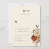 Elegante herfst Herfst Floral bruiloft RSVP Reagee Kaart (Voorkant)