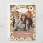 Elegante Herfst Herfst Happy Thanksgiving Foto Feestdagenkaart (Voorkant)