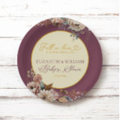 Elegante herfst Herfst in liefde Bloemen Bourgogne Papieren Bordje