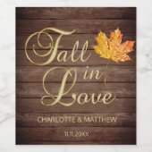 Elegante herfst Herfst in liefde rustieke land bru Wijn Etiket (Enkel label)