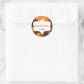 Elegante herfst herfst laat bruine gunst ronde sticker (Tas)