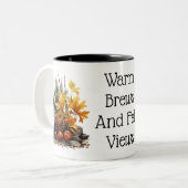 Elegante Herfst herfst Tweekleurige Koffiemok (Voorkant links)