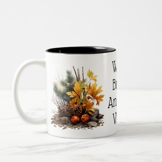 Elegante Herfst herfst Tweekleurige Koffiemok (Links)