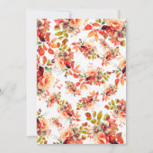 Elegante Herfst Herfst Waterverf Bloemen 70 Verjaa Kaart (Achterkant)