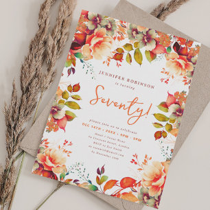 Elegante Herfst Herfst Waterverf Bloemen 70 Verjaa Kaart