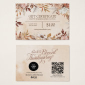 Elegante Herfst Herfst Waterverf Bloemen Visitekaartje (Voorkant /achterkant)