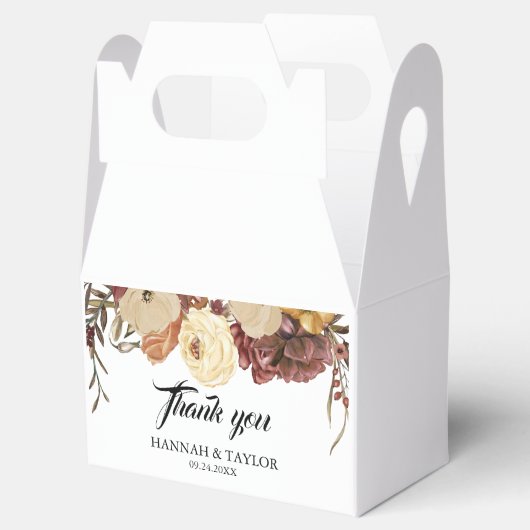 Elegante herfst Herfst Waterverf bloemenbruiloft Bedankdoosjes (Geopend)