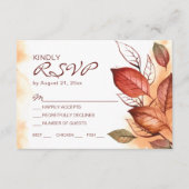 Elegante herfst Herfst Waterverf bloemenbruiloft Informatiekaartje (Voorkant)