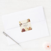 Elegante herfst Herfst Waterverf bloemenbruiloft Vierkante Sticker (Envelop)