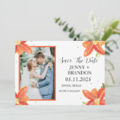 Elegante Herfst herfst Waterverf bloemenfoto Save The Date (Staand voorkant)