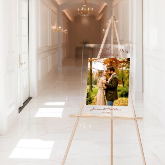 Elegante Herfst Herfst Waterverf Foto Welkom Acryl Bord