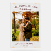 Elegante Herfst Herfst Waterverf Foto Welkom Acryl Bord (Voorkant)