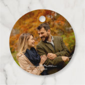 Elegante Herfst Herfst Waterverf Foto Welkom Bedankjes Labels (Achterkant)