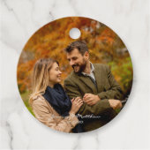 Elegante Herfst Herfst Waterverf Foto Welkom Bedankjes Labels (Voorkant)