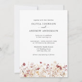 Elegante Herfst Herfst Wildflowers Floral Wedding Kaart (Voorkant)