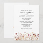 Elegante Herfst Herfst Wildflowers Floral Wedding Kaart (Voorkant / Achterkant)