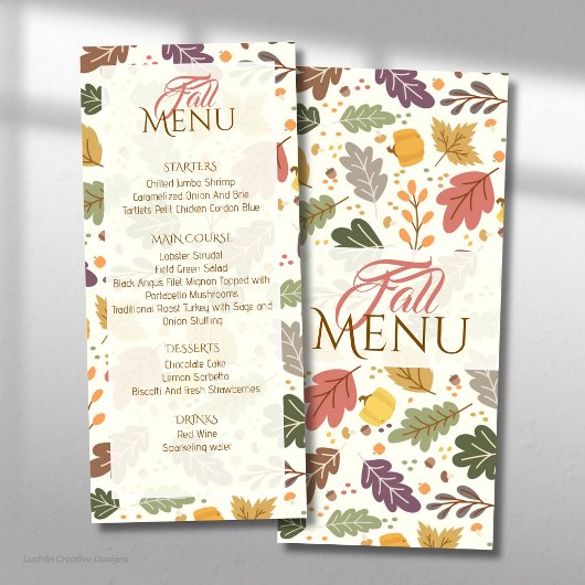 Elegante Herfst Herfstbladeren Plat Menu