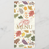 Elegante Herfst Herfstbladeren Plat Menu (Achterkant)